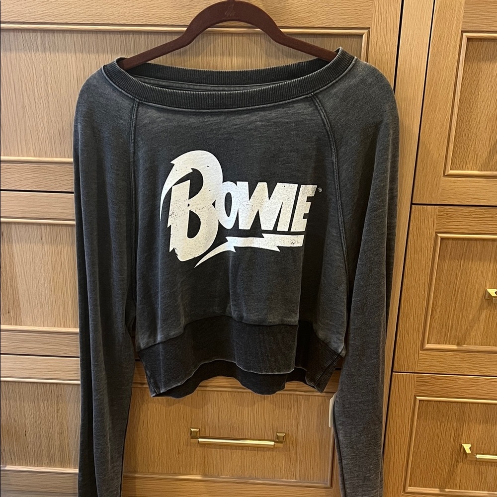 NWT Recycled Kharma Bowie Women's Black Graphic Top